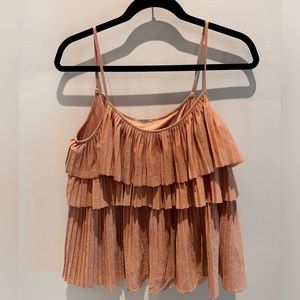 Top sleeveless ruffle rose Gold